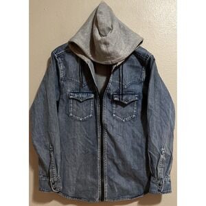 Fresh Leaves Levi's Denim Jacket Mens Large Hoodie Justin‎ Timberlake.    J1079
